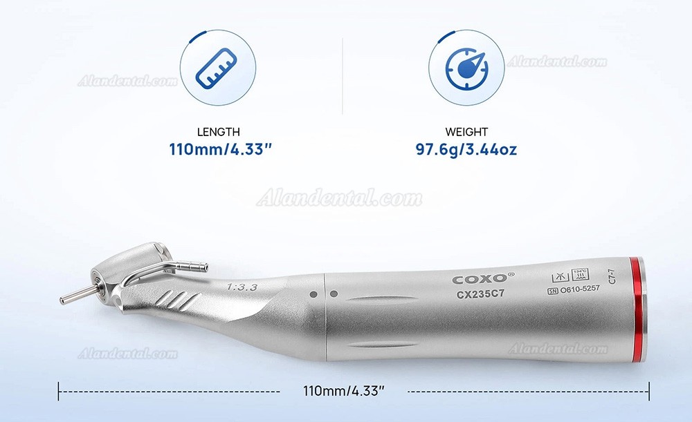 COXO CX235C7-7 45&deg; LED 1:5 Multiplier Contra-angle Handpiece with Generator